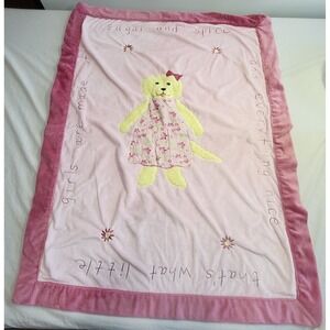 Kelly B Rightsell Girl Dog Plush Baby Blanket Sugar and Spice Everything Nice